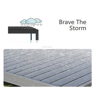 Pergola en aluminium 3x4m avec stores enrouleurs, gazebo extérieur <span class=keywords><strong>4x3</strong></span> pour terrasse de villa et ombrage de <span class=keywords><strong>jardin</strong></span> - Product Image 3