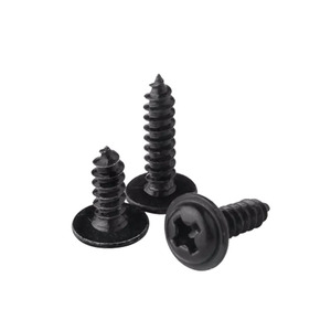 Black Phillips Head Round Head Self Tapping Screw With Washer M3 M3.5 M4 Metal Use Metric Grade A - Product Image 4