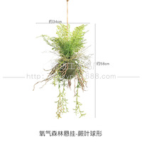Décorations suspendues sur le thème de la forêt, plantes en pot, décorations de plafond pour bars, restaurants, maisons et salles d'exposition, plantes artificielles