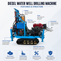 Foreuse hydraulique portable de 200 m à moteur diesel sur chenilles pour puits d'eau souterraine et applications agricoles