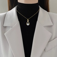 Parure de bijoux en acier inoxydable plaqué or, collier lettre Pigeon entièrement serti de zircons et perles, et boucles d'oreilles de banquet, pour femme élégante