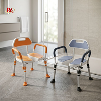 Chaise de douche médicale 3D en forme de U avec double repose-pieds, légère et portable, réglable, capacité de 126 kg pour usage clinique
