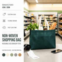 Sac de courses non tissé personnalisé avec logo, réutilisable, écologique, avec impression personnalisée pour la promotion de détail, OEM, ODM, vente en gros
