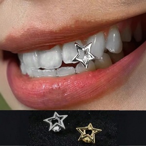 Grillz dentaire Star en or et argent, design géométrique, unisexe, pour usage quotidien, grillz de qualité supérieure - Product Image 1
