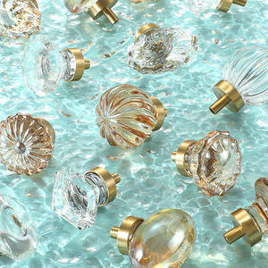 Crystal Cabinet Knobs Egg Shape Frosted Zinc Alloy Minimalist Wardrobe Drawer Handle Transparent Champagne Color - Product Image 3