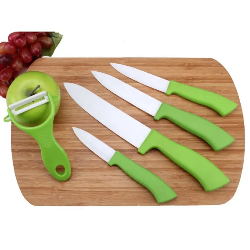 Ceramic Knife Kitchen Knives with Peeler Chef Paring Fruit Vegetable Utility Slicer Knife White Blade Cooking Set Black ABS