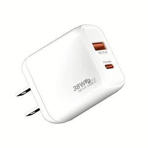 อะแดปเตอร์แปลงไฟโทรศัพท์มือถือ 38W USB A+C PD ชาร์จเร็วพิเศษ QC 3.0 พร้อมหัวชาร์จ USB-C 20W สำหรับติดผนัง - Product Image 3