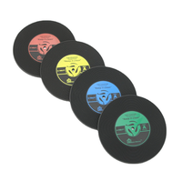 Sous-verres antidérapants en caoutchouc légers et chauffants, design rétro de disque vinyle de luxe, écologiques, 400 mm, avec logo personnalisé, vente en gros