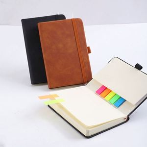 A6 PU Notebook Mini Portable with <b>Paper</b> Pocket Two Bookmarks Sticky Note Notebook Enterprise Customized LOGO Festival Gift - Product Image 1