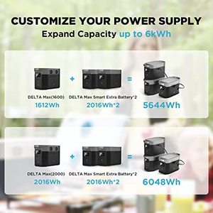 ECO Flow <b>Battery</b> 2016Wh Capacity Fast Charging for Home <b>Backup</b> Emergency Outdoor Camping or Travel DELTA Extra <b>Battery</b> Batte - Product Image 2