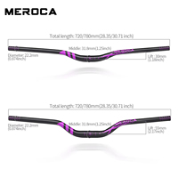Poignée d'hirondelle de vélo 31.8mm hauteur 30mm/55mm allongée 720mm/780mm guidon de VTT en alliage d'aluminium haute résistance