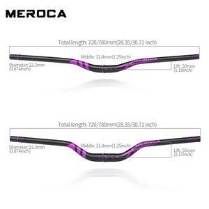 Poignée d'hirondelle <span class=keywords><strong>de</strong></span> vélo 31.8mm hauteur 30mm/55mm allongée 720mm/780mm guidon <span class=keywords><strong>de</strong></span> <span class=keywords><strong>VTT</strong></span> en alliage d'aluminium haute résistance - Product Image 4