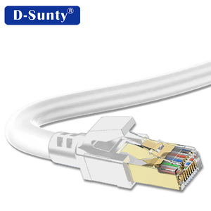 Câble Ethernet Cat8 rond SFTP, conducteur en cuivre pur 28AWG, connecteur RJ45, noir et blanc, 1M 2M 3M 5M 10M 15M 20M 30M, câble de raccordement réseau - Product Image 3