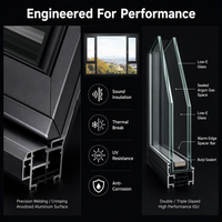 Fenêtres coulissantes en aluminium à double vitrage anti-ouragan modernes et personnalisées, dernier design pour les portes et fenêtres sur mesure de la maison