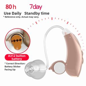 En stock RIC Ear Behind-The-Ear BTE Audífonos Batería para personas mayores Batería de larga duración 80 horas Amplificador de dispositivo de sonido - Product Image 5