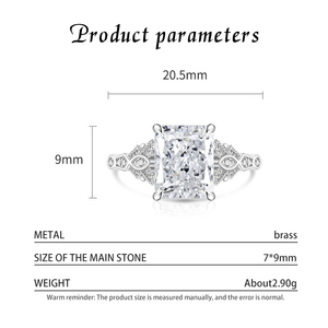 Anillo minimalista de latón con diamantes de alto contenido de carbono y piedras preciosas de colores brillantes con corte de flor de hielo, ideal como regalo de joyería de moda para mujeres. - Product Image 4