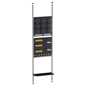Étagère <span class=keywords><strong>de</strong></span> rangement autoportante en métal perforé pour entrée et salon, panneau <span class=keywords><strong>de</strong></span> rangement à cloisons réglables - Product Image 1