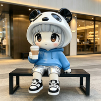 Levensgrote hars panda beeld OEM ODM op maat gemaakte sculptuur voor hotel, café, winkelcentrum, commerciële binnen- en buitendecoratie