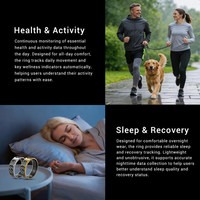 Anneau intelligent de suivi de la forme physique, moniteur de fréquence cardiaque, d'oxygène sanguin et de sommeil, écran tactile, contrôle par application, réveil, sport