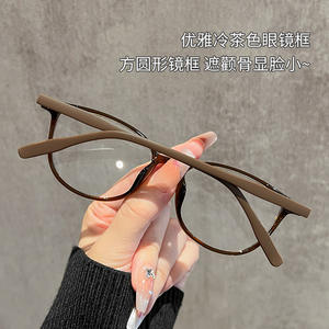 สไตล์เกาหลี TR90 กรอบแว่นตาทรงสี่เหลี่ยมผู้หญิงป้องกันแสงสีฟ้าเลนส์พีซี 23150 กรอบแว่นสายตาแบบเบาพิเศษสำหรับสายตาสั้น - Product Image 3