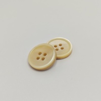 Botones de Concha de Taro Naturales, 4 Agujeros, 18mm, Redondos, Planos, Color Beige Horneado, para Camisas