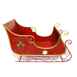 Decorazione Natalizia Babbo Natale in Ferro Altezza 14" Auto Slitta Artificiale da Esterno Logo Personalizzato Regalo per le Feste Vendita all'Ingrosso - Product Image 1