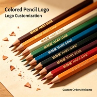 Ensemble de crayons de couleur avec logo personnalisé, crayons à dessin, crayons d'artiste