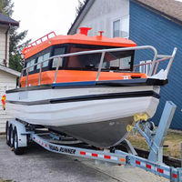 Hızlı Kabinli Dıştan Takma Motorlu 9 Metre Tekne Satılık 30 Feet Alüminyum Yeni 2023 CE Sertifikalı Balıkçı Teknesi Römorklu