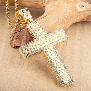 プロモマンリネススチールクロスペンダント新着18Kゴールドメッキジルコンインレイステンレススチールクロスネックレスペンダント - Product Image 5