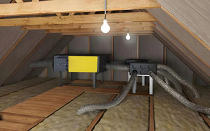 Ventilateur de plafond flexible à <span class=keywords><strong>double</strong></span> <span class=keywords><strong>flux</strong></span> <span class=keywords><strong>VMC</strong></span> à commande mécanique pour récupération de chaleur HRV, intelligent, pour salle de bain et atelier - Product Image 2