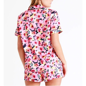 Beefey Phụ Nữ Của Hữu Cơ Tre Dệt Kim Đàn Hồi Eo Phía Trước Logo Odm Giản Dị Mùa Hè Ngắn Tay Áo Ngủ Bộ Đồ Ngủ - Product Image 2