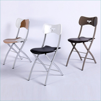 Chaise de salle à manger pliable moderne en acier inoxydable avec cuir surélevé pour cave à vin étude salon caractéristiques lumière