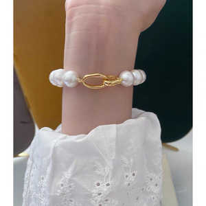 Pulsera de Perlas Barrocas Naturales con Textura de Bombilla Edison Grande, Efecto Arrugado, Belleza Deslumbrante - Product Image 6