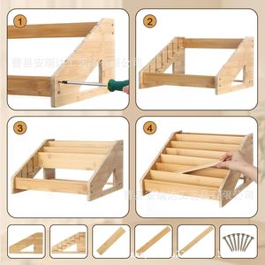 Présentoir en bois à 6 niveaux, organisateur de rangement de photos de bureau pour cartes de célébrités et de sport, en bois massif durable - Product Image 3