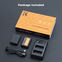 شاحن K&F Concept مزدوج الفتحات من نوع C مناسب لكاميرا كانون EOS 1100D، مع مجموعة بطاريات كاميرا قابلة لإعادة الشحن LP-E10 بسعة 1200 مللي أمبير في الساعة (قطعتان)