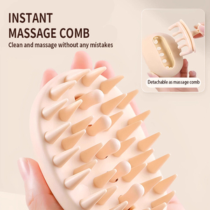 Brosse à shampooing en silicone <span class=keywords><strong>souple</strong></span> LEDUN pour massage du cuir chevelu, soin doux du cuir chevelu et circulation sanguine, poignée ergonomique, multicolore - Product Image 2