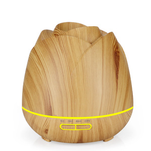 Difusor de grano de madera de 400ml con diseño de flores de nuevo producto con apagado automático sin agua - Product Image 1