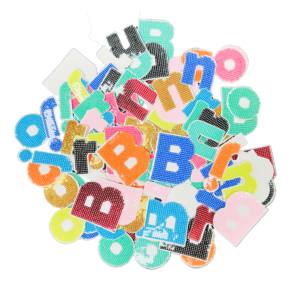 Listo Stock Lentejuelas bordadas 26 letras en inglés Estilo Parches de tela Hierro-en accesorios decorativos para ropa Apliques - Product Image 1
