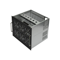 Boîtier de serveur d'ordinateur 19 pouces Boîtier de système 6 GPU Cadre avec ventilateurs de 12cm pour boîtier de serveur Ordinateur