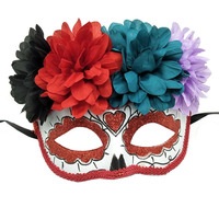 Masque de mascarade pour femmes, masque mexicain pour le Jour des Morts, masque pour les yeux, déguisement
