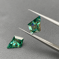 Pierres de Moissanite Taille Ciseaux, Couleurs Bleu Vert Teal, 1.0ct-1.5ct, VVS1, Certifiées GRA, Moissanite Colorée en Gros pour la Fabrication de Bijoux