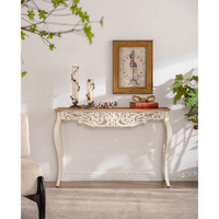 Table étroite en bois de style européen vintage, décoration sculptée, meubles de maison, console latérale intermédiaire