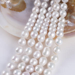 Collier et bracelet en perles d'eau douce naturelles de forme baroque, perles blanches Edison de 10 à 14 mm, vente en gros, options de couleurs DIY - Product Image 1