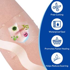 Perban besar berperekat tahan air DIY fleksibel plester hidrokoloid penyerap Ultra pita CE bersertifikat rak 3 tahun luka tahan air - Product Image 4