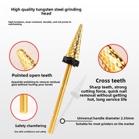 Tête de polissage pour préparation des ongles de style russe, outil de retrait des cuticules, embout de ponceuse à ongles en carbure de tungstène, embout de polissage progressif pour ongles