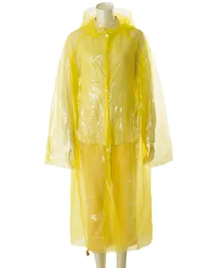Hot Selling Easy Cary PE Disposable Raincoat With Long Sleeve