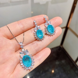 Factory Wholesale Eco-friendly Copper 14-12MM Red Cubic Zirconia White Shell Pearl Bridal Pendant Earrings Jewelry Set - Product Image 4