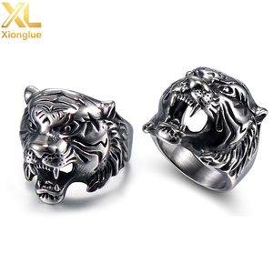Hot Sale European American Accessories <b>Ring</b> <b>Men's</b> Retro Animal Zodiac Tiger Head 316 Stainless Steel <b>Ring</b> Jewelry <b>for</b> <b>Men</b> - Product Image 4