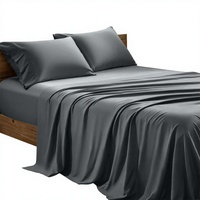 Parure de draps de luxe pour hôtel, taille Queen, en viscose de bambou 100% biologique, poches profondes de 16 pouces, ultra douce et rafraîchissante, 4 pièces