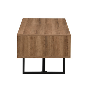 Mesa de Centro Moderna y Casual de Primera Calidad con Superficie Lineal de Madera y Estructura Metálica, Ligera y Fácil de Montar, Mueble para el Hogar - Product Image 5